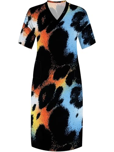 Image of PinkPatty Women's Plus Size Short Sleeve Maxi Dress Casual Loose V Neck Long Dress with Pockets