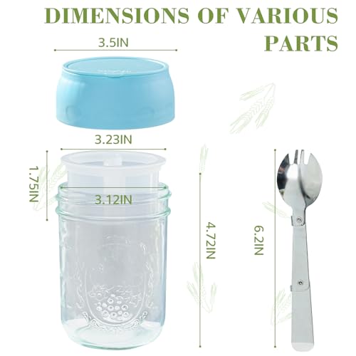 Miuyhji 6 Pack Overnight Oats Containers with Lids, Jars for Overnight Oats — view 6