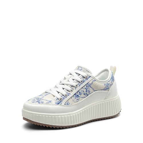 Image of DREAM PAIRS Women Platform Chunky Lightweight Comfortable Casual Lace Up Sky Walking Fashion Sneakers