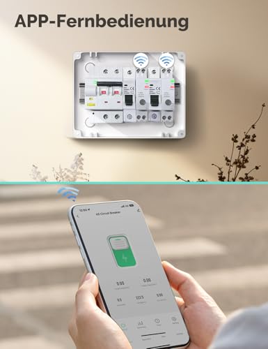 MOES Smart Zeitschaltuhr Hutschiene 1P+N 16A 25A 40A 63A Mit Metering,Wlan Schalter für Sicherungsautomat Kompatibel Alexa & Google Home, Überstrom- und Überspannungsschutz, Smart Life/Tuya App