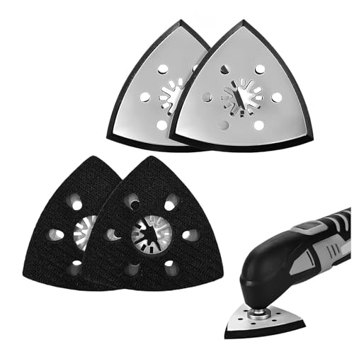 4 piezas Almohadilla de lijado delta multiherramienta, Placa de lijado multiherramienta 93 mm, accesorios multiherramienta lijadora, Placa de lija fina, Almohadilla lijado oscilante para Mader (93mm)