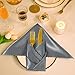 Manyshofu 6 Pieces Charcoal Grey Satin Scalloped Napkins - 18x18 Inches Satin Cloth Napkins, Square Fabric Napkin Set - Elegant & Silky Table Napkins for Wedding Dinner Party Banquet