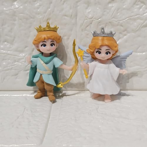 Image of Miniature King Queen Set of 4 for Fairy Garden Dollhouse Decor | PVC Royal Couple Figurines for Mini Garden Terrarium Desk Decor & Gifting