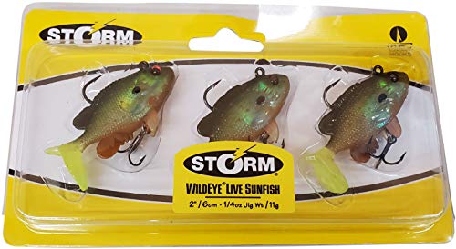 Storm Fishing Lures Wildeye Live 2" Sunfish 1/4Oz 3 Pack #TOP3