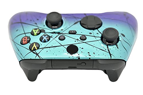 Image of Hand Airbrushed Fade Custom Controller Compatible with Xbox Series X /S & Xbox One (Series X /S Teal & Purple Fade)