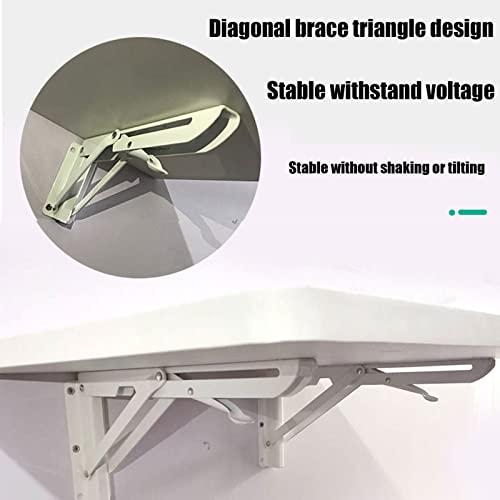 Table de cuisine pliante murale noyer pour coin repas et bureau - 8