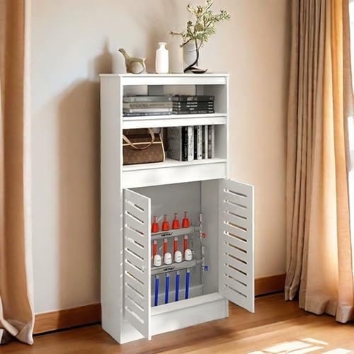 Cache-radiateur bois avec étagères pour optimiser les petits salons - 2