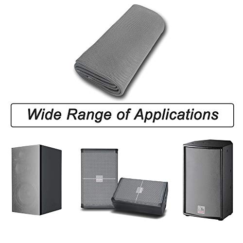 Speaker Grill Cloth Stereo Mesh Fabric for Speaker Repair Gray - 55 x 40 Inch / 140 x 100 Centimeter