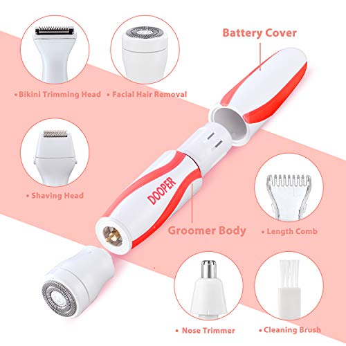 DOOPER 4IN1 Electrical Razors for Shaving Legs,Facial Hair Remover