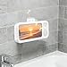 Shower Phone Holder with Integrated Wireless Speaker and Key Control, Wall-Mounted Water-Resistant Anti-Fog Case, 360° Rotatable, Extendable and Adjustable, Water-Resistant Screen Touch, White (White)