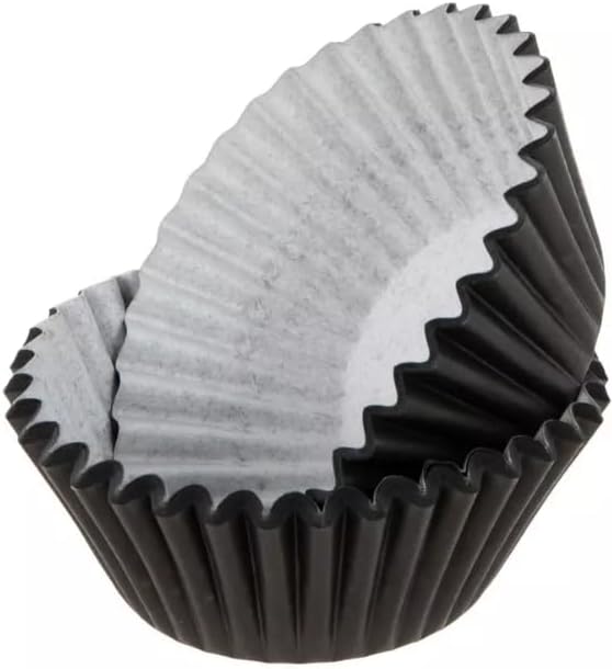 Tazas decorativas para hornear con rayas blancas y negras, forros de papel para cupcakes, magdalenas (tamaño estándar), 75 unidades