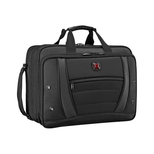 WENGER Synergy Laptop-Tasche zum Umhängen Damen & Herren, 17 Zoll Notebook, 19 l, Organizer, Büro Business Uni Reisen, Schwarz, 612475