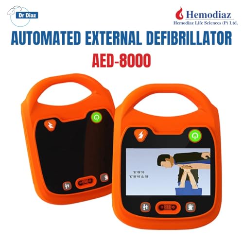 Image of Dr Diaz Automatic External Defibrillator (AED-8000) Machine, Portable, Easy to Use Portable Automatic External Defibrillator (AED) for Emergency Response treat sudden cardiac arrest