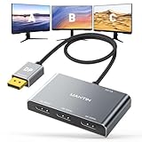 UANTIN DisplayPort Splitter for 3 Monitors Extended Display | 4K 60Hz...