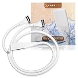 Kobe Professional Double Tap Shower Attachment for Bath/Extra Long Shower Head and Hose Set for Bath Taps - Secure Fit Clamp Included - Perfect Portable Shower/Portable Dog Shower - 1.5m Hose