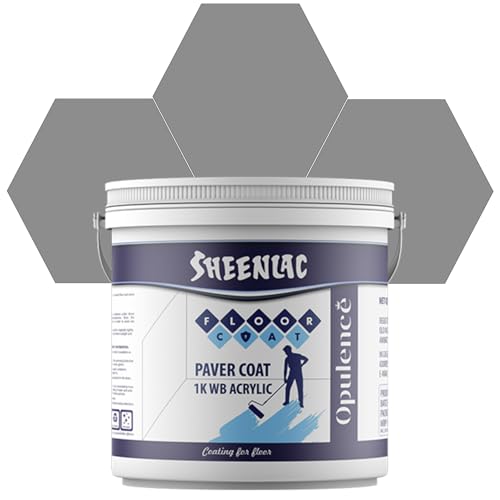 Image of SHEENLAC Paver Coat - Grey, 1L | Water-Based Acrylic Floor Paint for Paver Blocks, Concrete & Outdoor Floors | Durable, UV Resistant, Weather-Proof | Self-Crosslinking Formula