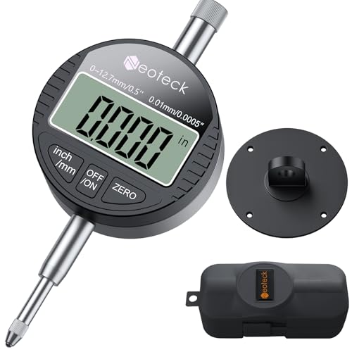 Neoteck Comparateur Digital Indicateur de Mesure Précision 0.01mm Dial Indicator Électronique - Outil Contrôle Tolérance 0-12.7mm LCD mm/pouce pour...
