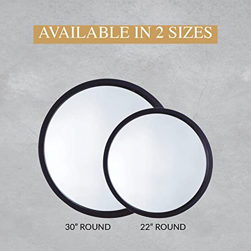 Mirrorize Black Round Mirror 30" for Living Room Wall Decor, Decorative Circle Mirror, Bathroom Vanity Mirror, Farmhouse Circular Mirror for Entryway - Image 8