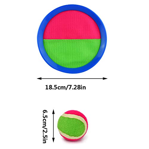 Jmkcoz Paddle Toss and Catch Ball Set 4 Paddles 4 Balls Sports Game Set, Ball Toss Paddle Catch Games Toy for Kids and Adults Halloween Christmas Thanksgiving Day Gift