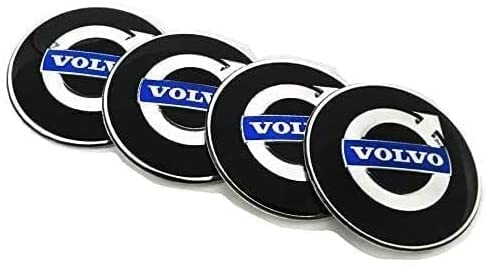 BNVN 65mm Capuchon de Centre de Roue pour Volvo 4 pièces Auto Centre de Roue de Voiture Enjoliveurs Caches Moyeu enjoliveurs de moyeu Couvre Autocollants Cover