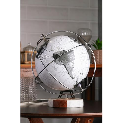 WOLFF - Globo Decorativo de Plástico e Madeira 10cm x 20cm x 29cm