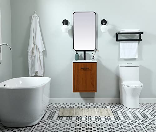 Elegant Decor Indoor Modern Under Sink Bathroom Fixtures Storage Organizer Cabinet 18 Inch Single Bathroom Vanity - Teak #TOP7