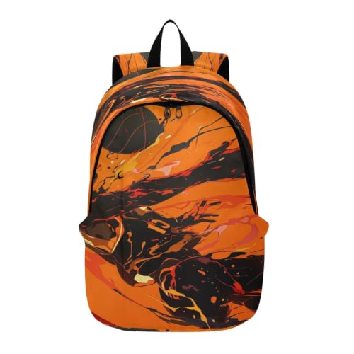 Sac à dos portable léger randonnée voyage cartable motifs encre noir jaune