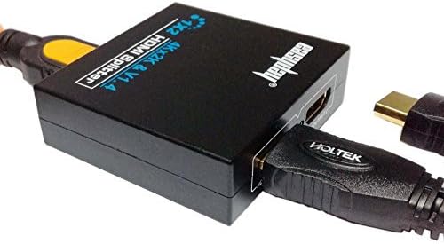Easyday 1x2 1 Port HDMI Powered Splitter Amplifier Ver 1.4 1.3 Certified for Full HD 1080P & 3D 4K 2K Support (One Input to Two Outputs)