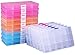 Lawei 15 Pack Plastic Jewelry Box - 15-Grid Jewelry Organizer Storage Box with Adjustable Dividers