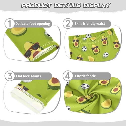 Avocado Cool Sunglasses Soccer Ball Girls Leggings Kids Yoga Pants Dance Active Tights 4T3