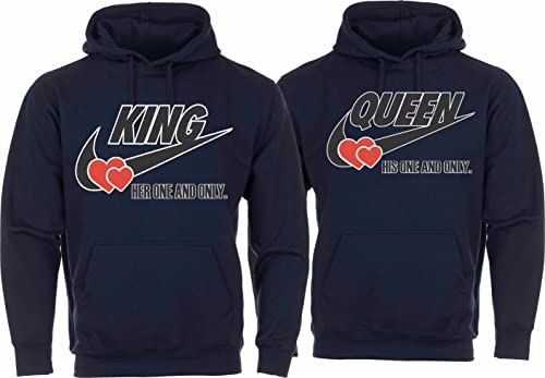 King Queen Sweatshirt Hoodie- Pullover Couples Matching Valentine's Love Hood4