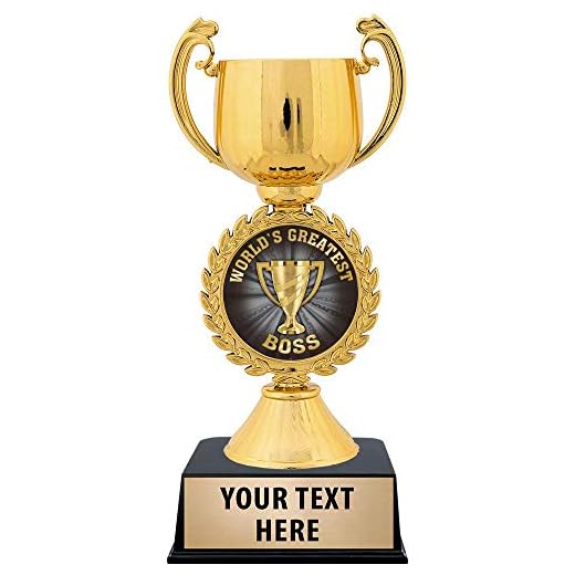 Worlds Greatest Boss Trophy, 7 1/4" Gold World's Greatest Boss Award 1 Pack Prime