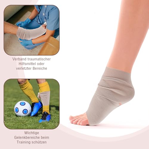 Deepton 9 Stück Elastische Binde, Fixierbinde mit 2 Clips, Medizinische Binden Verband, Elastische Bandage, Gedehnt Luftdurchlässig Wrap Kompressionsrolle für Handgelenke Knöchel Knie (5/7,5/10cm)