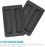 2pcs Toaster Cover, Black Silicone Toaster Lid 2 Slice Bread Machine Dust Cover Toaster Appliance Top Cover for Baking Supplies
