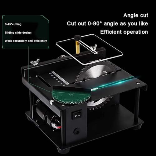 Mini scie circulaire à table électrique 200W coupe-bois avec guide d'angle réglable - 3