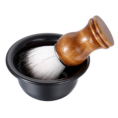 Aethland Mens Shaving Brush Kit, Soft Hair Shaving Brush, Stainless Steel Shave Brush Holder & Acrylic Soap Bowl Mug For Men Barber Shave Kit #TOP2