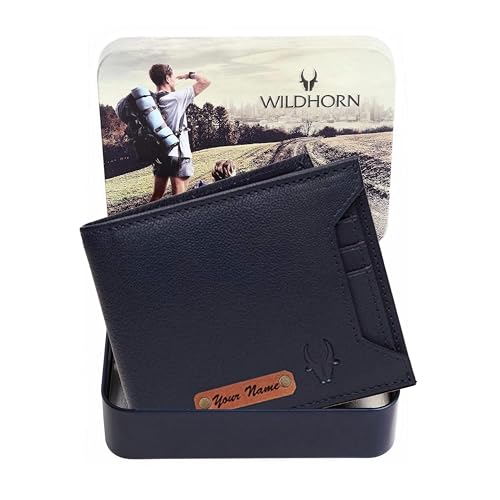 Image of WildHorn customised Gifts for Men | Personalized Leather Wallet for Mens -Name /Logo Printed on Wallet I Customizing Gifting Ideas for Men Boy Love Husband Employees Clients