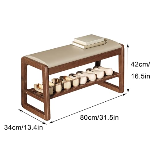 Rangement élégant pour chaussures avec coussin et structure bois stable - 4