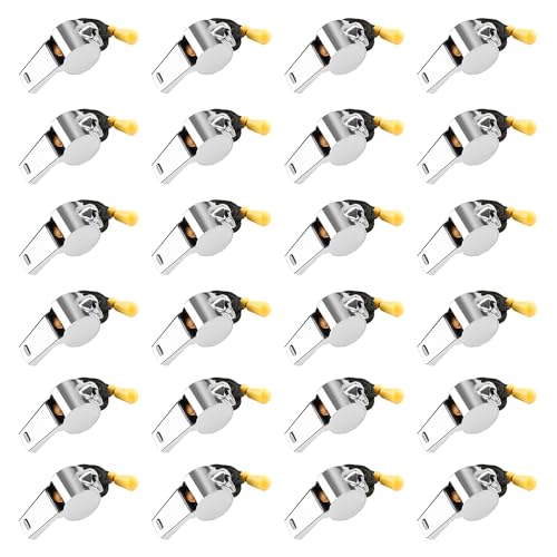Image of Bsofing Whistle, Coaches Whistle with Lanyard, Whistle for Coaches, Whistle for Teachers, Stainless Steel Sports Whistles, Loud Crisp Sound Whistles Great for Coaches, Referees, and Officials