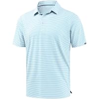 G Gradual Men's Dry Fit Performance Short Sleeve Striped Polo Golf Shirts (various) only