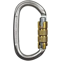 TEUFELBERGER Trilock-Karabiner Stahl Oval EN 362 silber/gold Öffnungsweite 22 mm
