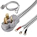 FiiMan 10 AWG 3 Prong Dryer Cord SRDT, 30 Amp 7500W Rated, NEMA 10-30P to 3-Wire Appliance Cord with Three Ring Terminals, Dryer Plug 3 Prong, Gray (6 FT)