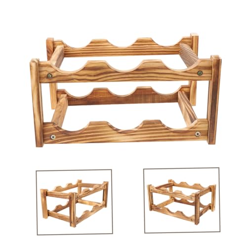 Soporte para botellas de vino de madera carbonizada para 6 botellas miniatura 5