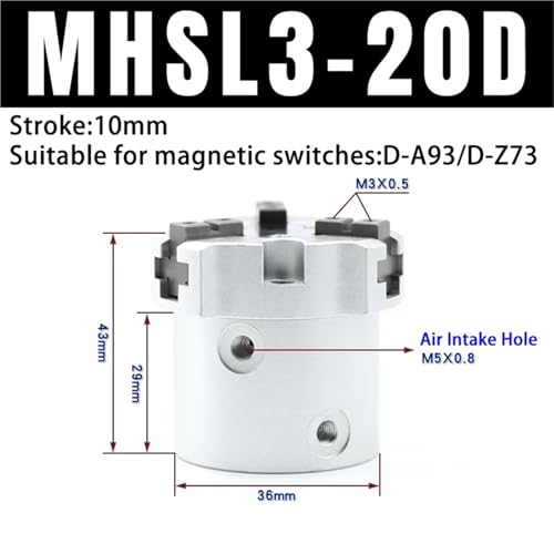 Cylindre MHSL3-20D manipulateur pneumatique à ouverture large - 3