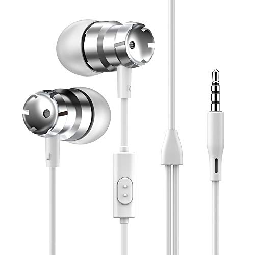 NIUTA Headphones Earphones Earbuds Earphones, Noise Islating, High Definition, Stereo for Samsung, iPhone,iPad, iPod and 3.5mm Devices, Silvery