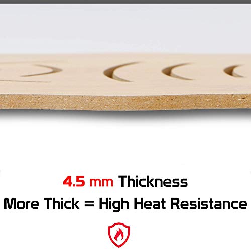 Image of HOKIPO Eco-Friendly Bamboo Wooden Coasters for Home Pan Pot Holder for Dining Table Heat Pad for Kitchen - Pack of 6 (AR2820-D4*6)