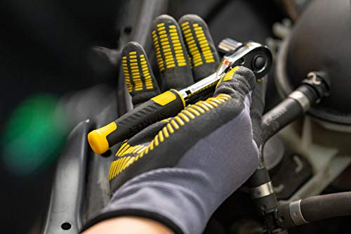 Stanley STMT82830-1 Coffret De 20 Douilles ½’’ + Cliquet 72 Dents+ 2 Rallonges 1/2" + 1 Cardan Universel 1/2" - Coffret Compact Et Résistant Avec Attaches En Métal - Jeu De 24 Pièces Multicolore