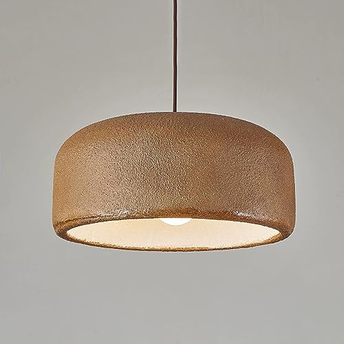 Lampe Vintage Ferme Suspendue en Résine Béton : Luminaire Chandelier Moderne Grand Tambour