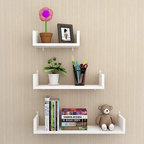 Étagère murale en bois jaune en forme de U pour sublimer la décoration de votre salon