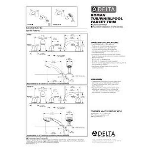 Delta Faucet T4705-Ss Roman Tub With Handshower, 7.50 X 16.00 X 7.50 Inches, Stainless #TOP2